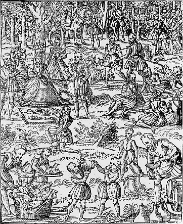 Woodcut from George Turberville´s Book of Hunting (1575); 157K GIF